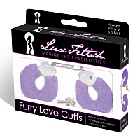 Фиолетовые наручники с мехом LUX FETISH