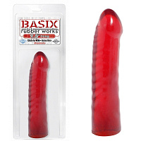 Ребристый красный фаллоимитатор BASIX 7,5in PD4264-15