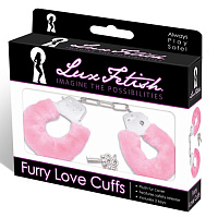 Розовые наручники с мехом LUX FETISH