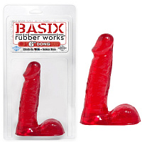 Красный фаллос с мошонкой BASIX 6in PD4201-15