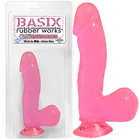 Фаллос розового цвета с мошонкой BASIX 6,5in PD4220-11