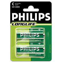 Батарейки C Philips Longlife R14 2 шт